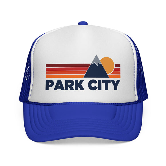 Park City, Utah Retro Mountains Trucker Hat - Vintage Style Park City Cap