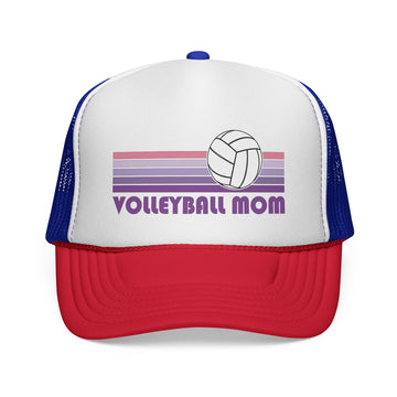 Buy blue-red Volleyball Mom Trucker Cap | Trucker Caps