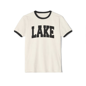Lake Cotton Ringer Graphic Tee - Unisex Lake T Shirt, Vintage Style Tee, Men's/Women's Tee - 0