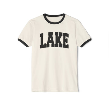 Lake Cotton Ringer Graphic Tee - Unisex Lake T Shirt, Vintage Style Tee, Men's/Women's Tee - 0