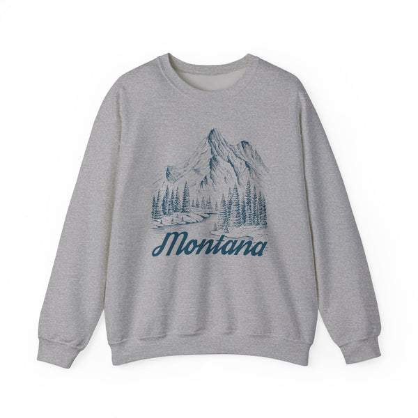 Montana Sweatshirt - Mountain Illustration Graphic Crewneck