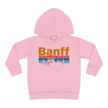 Buy pink Banff Toddler Hoodie - Retro Mountain Sun Unisex Banff Toddler Sweatshirt