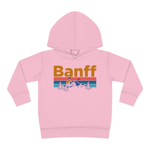 Banff Toddler Hoodie - Retro Mountain Sun Unisex Banff Toddler Sweatshirt