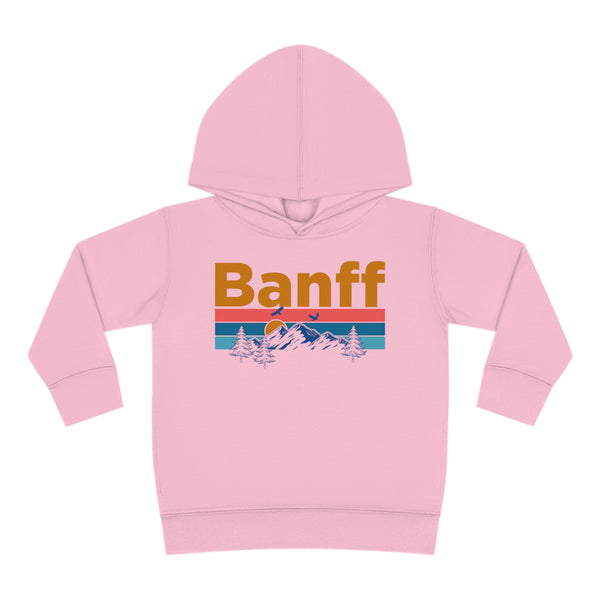 Banff Toddler Hoodie - Retro Mountain Sun Unisex Banff Toddler Sweatshirt