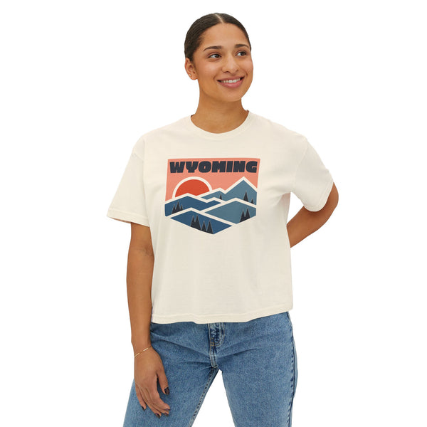Women's Wyoming Boxy Graphic Tee - Slightly Cropped