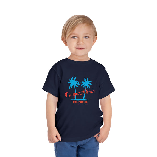 Newport Beach, California Toddler T-Shirt - Retro Palm Tree Toddler Newport Beach Shirt