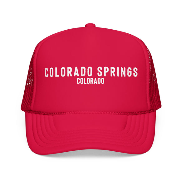 Colorado Springs, Colorado Trucker Hat - Foam Colorado Springs Cap
