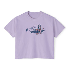 Buy orchid Hawaii Surfer Girl Tee | 100% Cotton Women's Boxy Tee