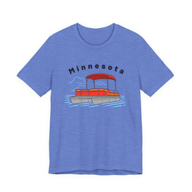 Buy heather-columbia-blue Minnesota T Shirt - Retro Pontoon Boat Minnesota Tee