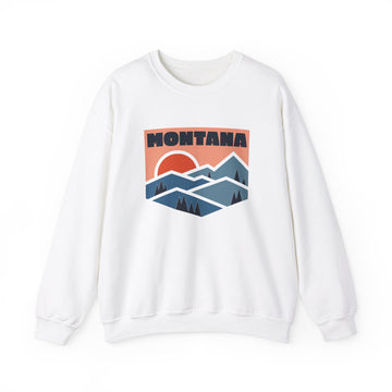 Montana Sweatshirt Retro Mountains, Montana Unisex Graphic Crewneck