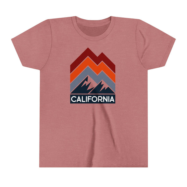 California Youth Shirt - Retro Mountain California Kid's T-Shirt