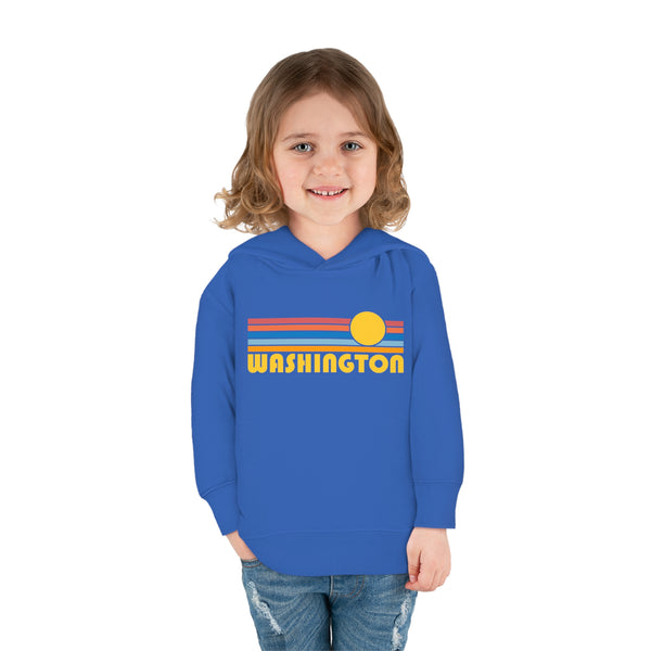 Washington Toddler Hoodie - Retro Sunrise Unisex Washington Toddler Sweatshirt