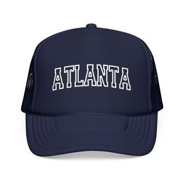 Atlanta, Georgia Trucker Hat — Vintage College Foam Mesh Atlanta Cap