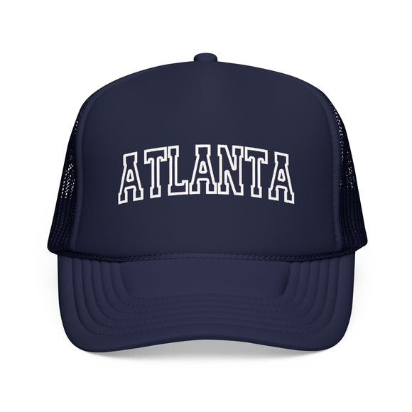 Atlanta, Georgia Trucker Hat — Vintage College Foam Mesh Atlanta Cap