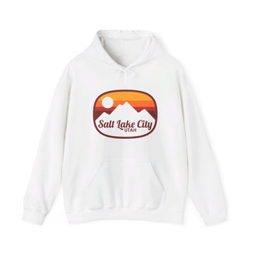 Buy white Salt Lake City, Utah Hoodie - Retro Ombre Unisex Salt Lake City Hoodie Sweatshirt