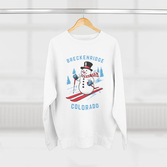 Premium Breckenridge, Colorado Skiing Snowman Sweatshirt