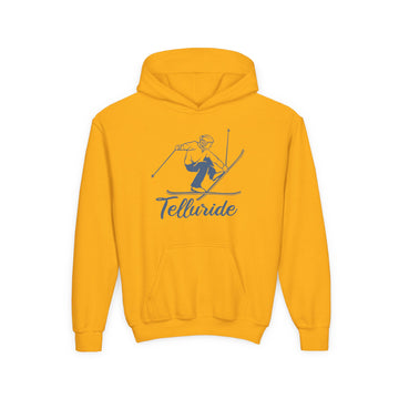 Buy gold Telluride, Colorado Youth Hoodie - Snow Ski Kids Telluride Hooded Sweatshirt