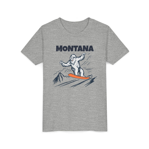 Montana Yeti Snowboard Youth Tee - Kids Skiing Shirt