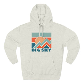 Buy oatmeal-heather Big Sky, Montana Hoodie - Retro Mountain Unisex Sweatshirt