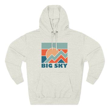 Buy oatmeal-heather Big Sky, Montana Hoodie - Retro Mountain Unisex Sweatshirt