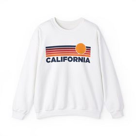 California Sweatshirt Retro Sun Unisex - Vintage California Inspired Warm Pullover Jumper