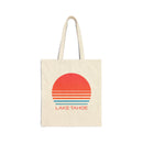 Lake Tahoe, California Retro 80s Cotton Canvas Lake Tahoe Tote Bag-1