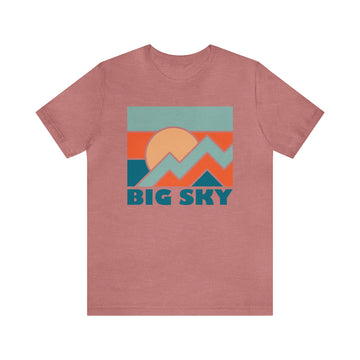 Buy heather-mauve Big Sky, Montana T-Shirt - Retro Unisex Big Sky Shirt