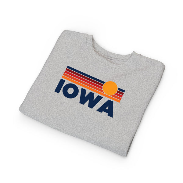 Iowa Toddler Sweatshirt - Retro Sun Iowa Toddler Crewneck Sweatshirt