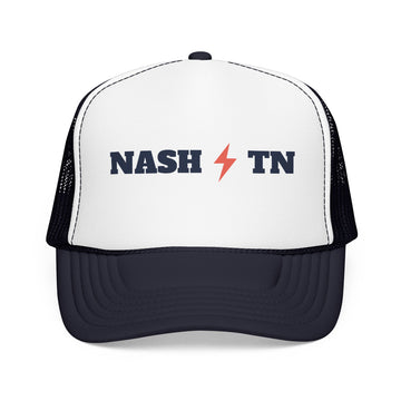 Nashville, Tennessee Retro Trucker Hat - Lightning Foam Cap - Lightning