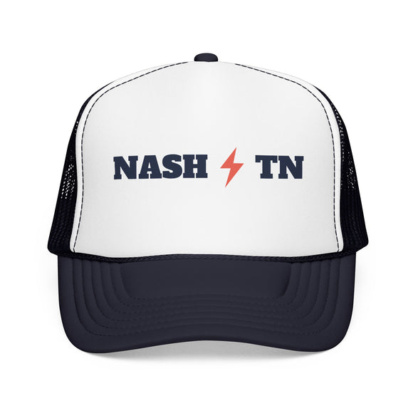 Nashville, Tennessee Retro Trucker Hat - Lightning Foam Cap