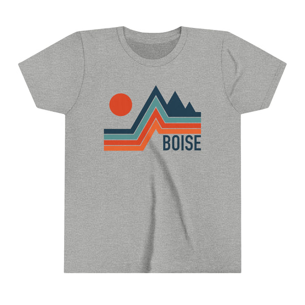 Boise, Idaho Youth Shirt - Retro Mountain Boise Kid's T-Shirt