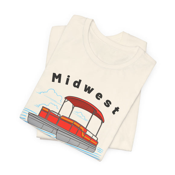 Midwest T Shirt - Retro Pontoon Boat Midwest Tee