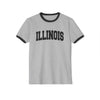 Illinois Cotton Ringer Graphic Tee - Unisex Illinois T Shirt, Vintage Style Tee, Men's/Women's Tee