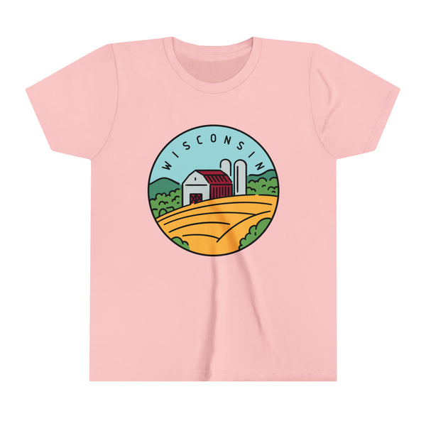 Wisconsin Youth T-Shirt - Unisex Kids Wisconsin Shirt
