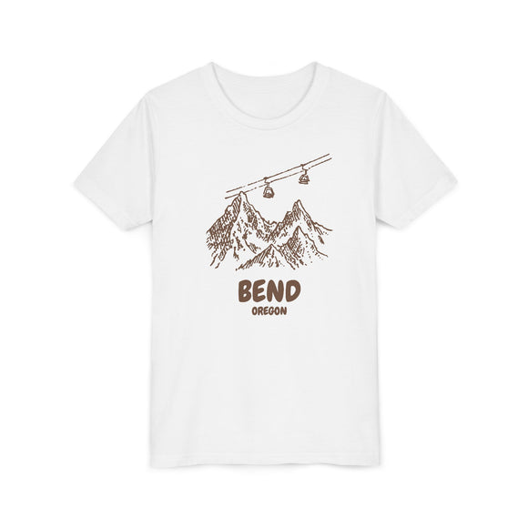 Bend, Oregon Youth T-Shirt — Vintage Gondola Ski Mountain Tee