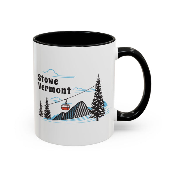 Stowe, Vermont Retro Snow Skiing Mountain 11 oz Mug, Ski Lodge Decor Coffee Cup, Mountain Gondola  Lover Gift, Retro Skiing Mug