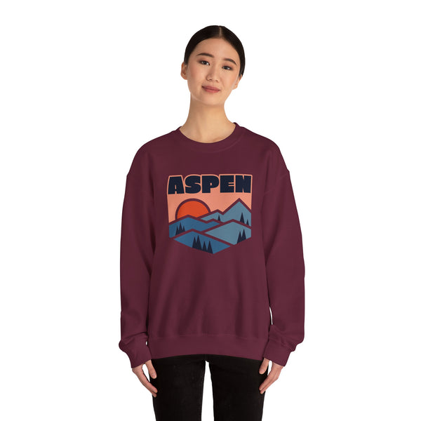 Aspen, Colorado Sweatshirt Retro Mountains, Aspen Unisex Graphic Crewneck