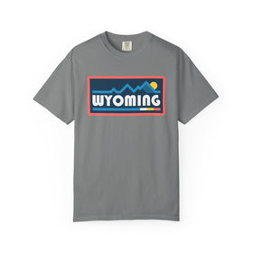 Buy grey Wyoming Graphic Tee, Comfort Colors Retro Mountain Unisex T shirt