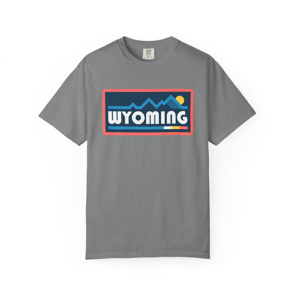 Wyoming Graphic Tee, Comfort Colors Retro Mountain Unisex T shirt
