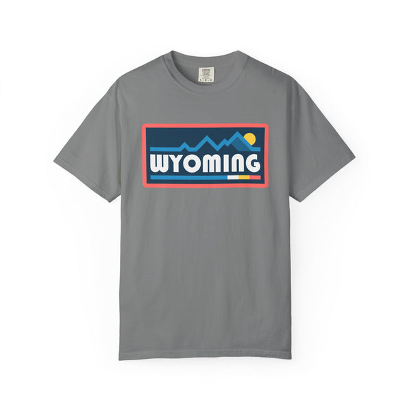 Wyoming Graphic Tee, Comfort Colors Retro Mountain Unisex T shirt