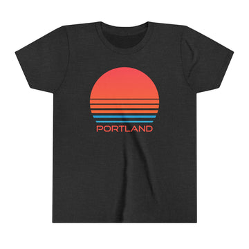 Buy dark-grey-heather Portland, Oregon Youth Shirt - Retro 80s Portland Kid's T-Shirt