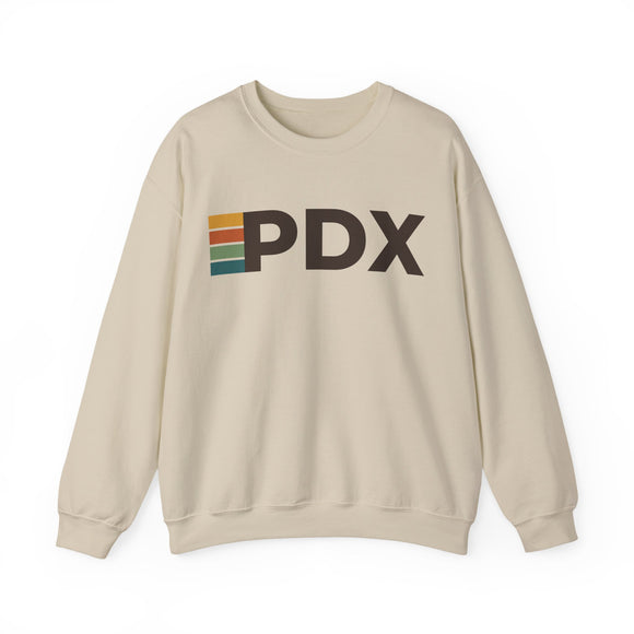 Portland, Oregon PDX Retro Stripe Sweatshirt