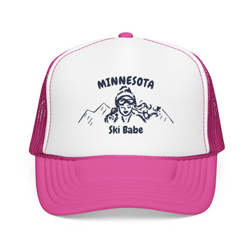 Minnesota Ski Babe Trucker Hat — Foam Mesh Cap - 0