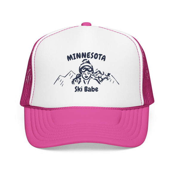 Minnesota Ski Babe Trucker Hat — Foam Mesh Cap