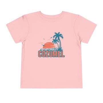 Buy pink Cozumel, Mexico Toddler T-Shirt - Retro Palm Tree Toddler Cozumel Shirt