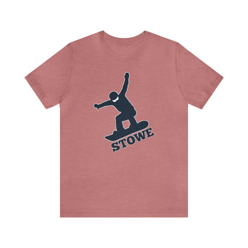 Buy heather-mauve Stowe, Vermont T-Shirt - Snowboard Unisex Stowe Shirt