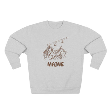 Buy heather-grey Premium Maine Gondola Ski Mountain Sweatshirt