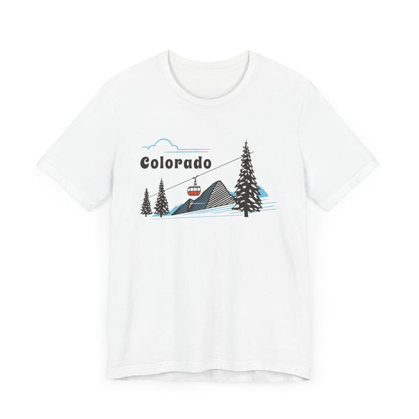 Colorado T-Shirt Retro - Adult Unisex Ski Mountain Gondola Colorado T Shirt