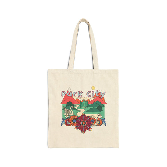 Park City, Utah Cotton Canvas Tote Bag - 15" x 16"