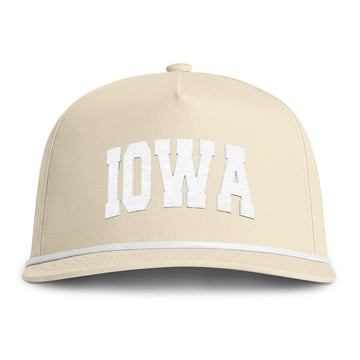 Buy ivory Iowa Embroidered Rope Hat - Vintage Sunwashed Rope Cap, Comfort Colors